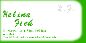 melina fick business card